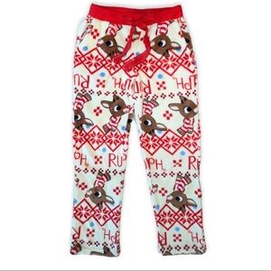 Rudolph The Red-Nosed Reindeer Size XS Fair Isle Plush Lounge Pants